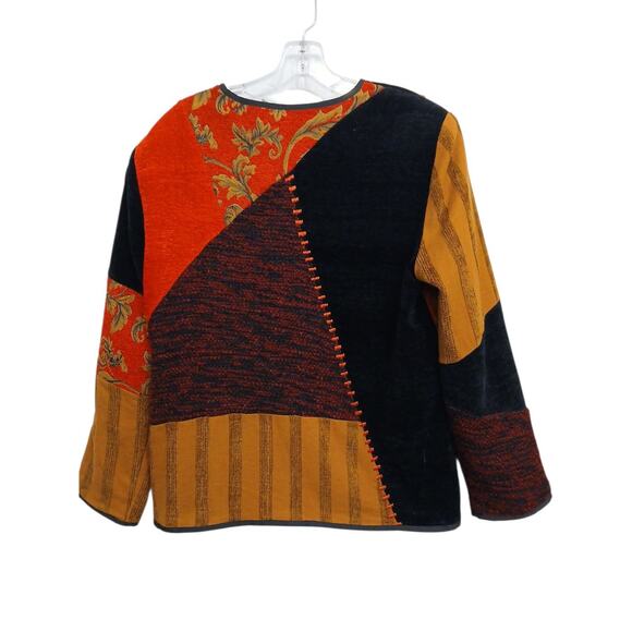 Drapers & Damons Artsy Patchwork Jacket Blazer Women Sz XL Holiday Christmas - Picture 3 of 17